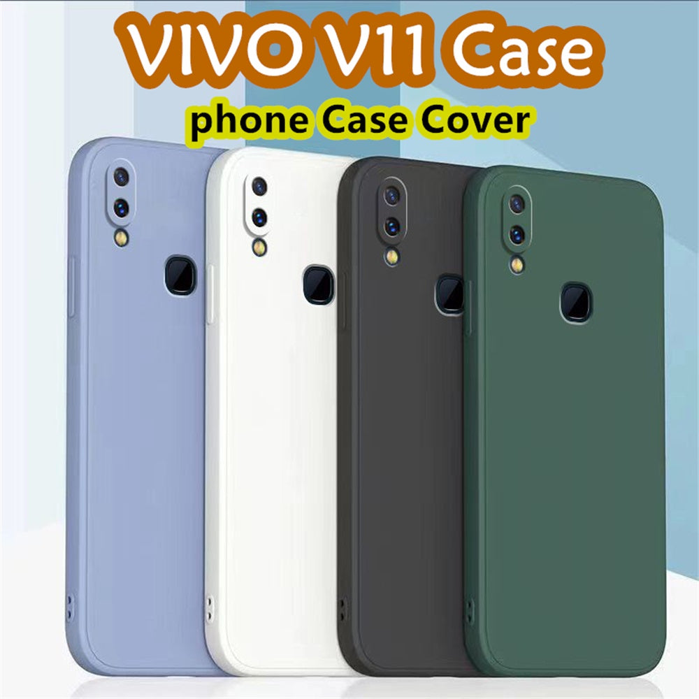 For VIVO V11 Cover Drop and wear resistant Silicone Full Case Classic Simple Solid Color Phone Case Cover