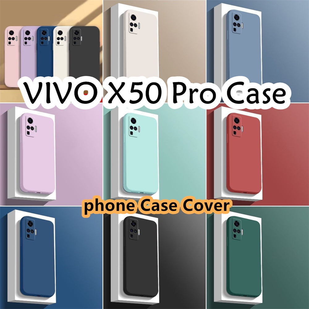 For VIVO X50 Pro Cover Drop and wear resistant Silicone Full Case Classic Simple Solid Color Phone Case Cover