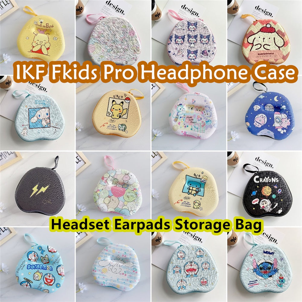 For IKF Fkids Pro Headphone Case Cartoon Creative Patterns Headset Earpads Storage Bag Casing Box