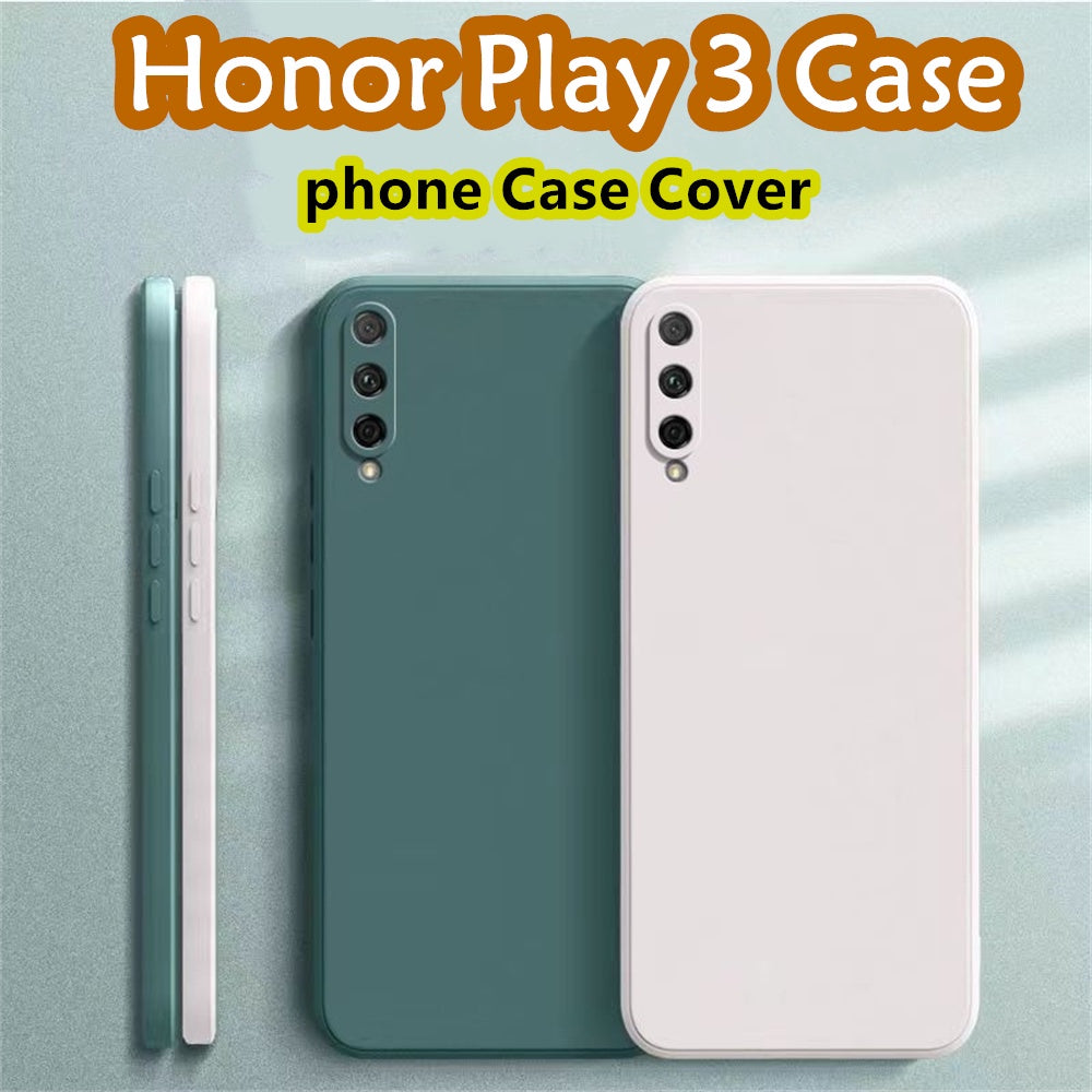 For Honor Play 3 Cover Drop and wear resistant Silicone Full Case Classic Simple Solid Color Phone Case Cover