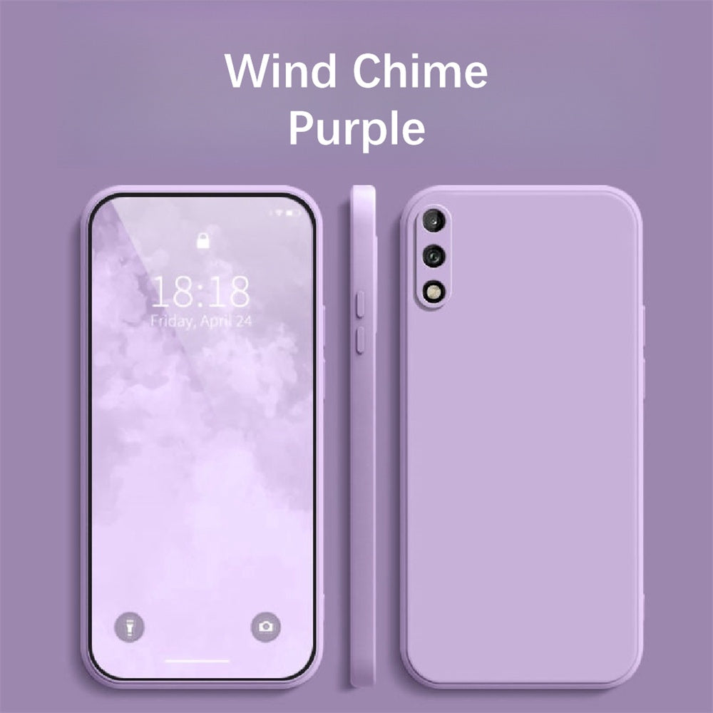 For Huawei Enjoy 10 Cover Drop and wear resistant Silicone Full Case Classic Simple Solid Color Phone Case Cover