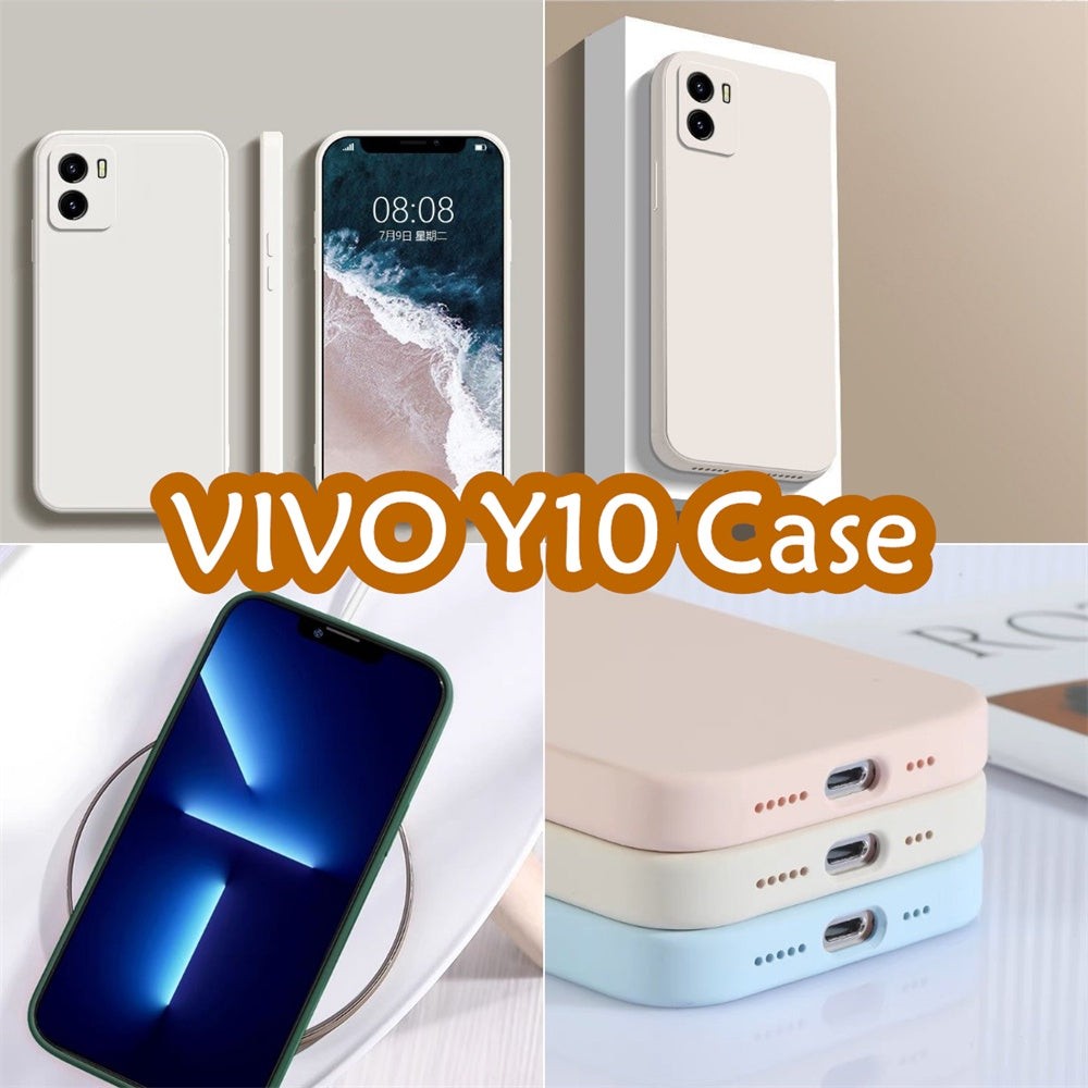For VIVO Y10 Cover Drop and wear resistant Silicone Full Case Classic Simple Solid Color Phone Case Cover