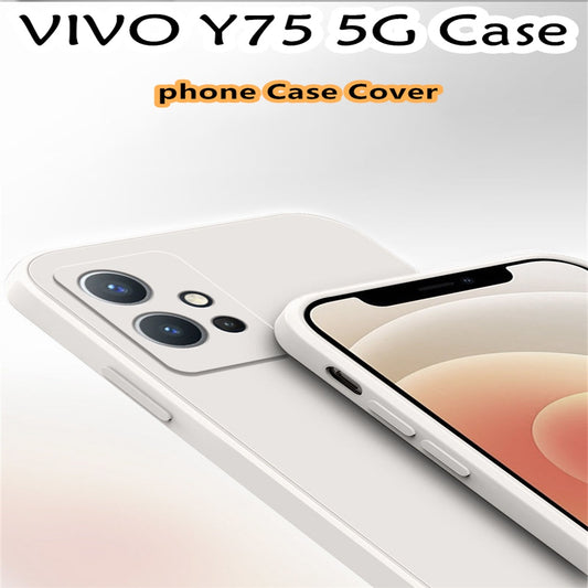 For VIVO Y75 5G Cover Drop and wear resistant Silicone Full Case Classic Simple Solid Color Phone Case Cover