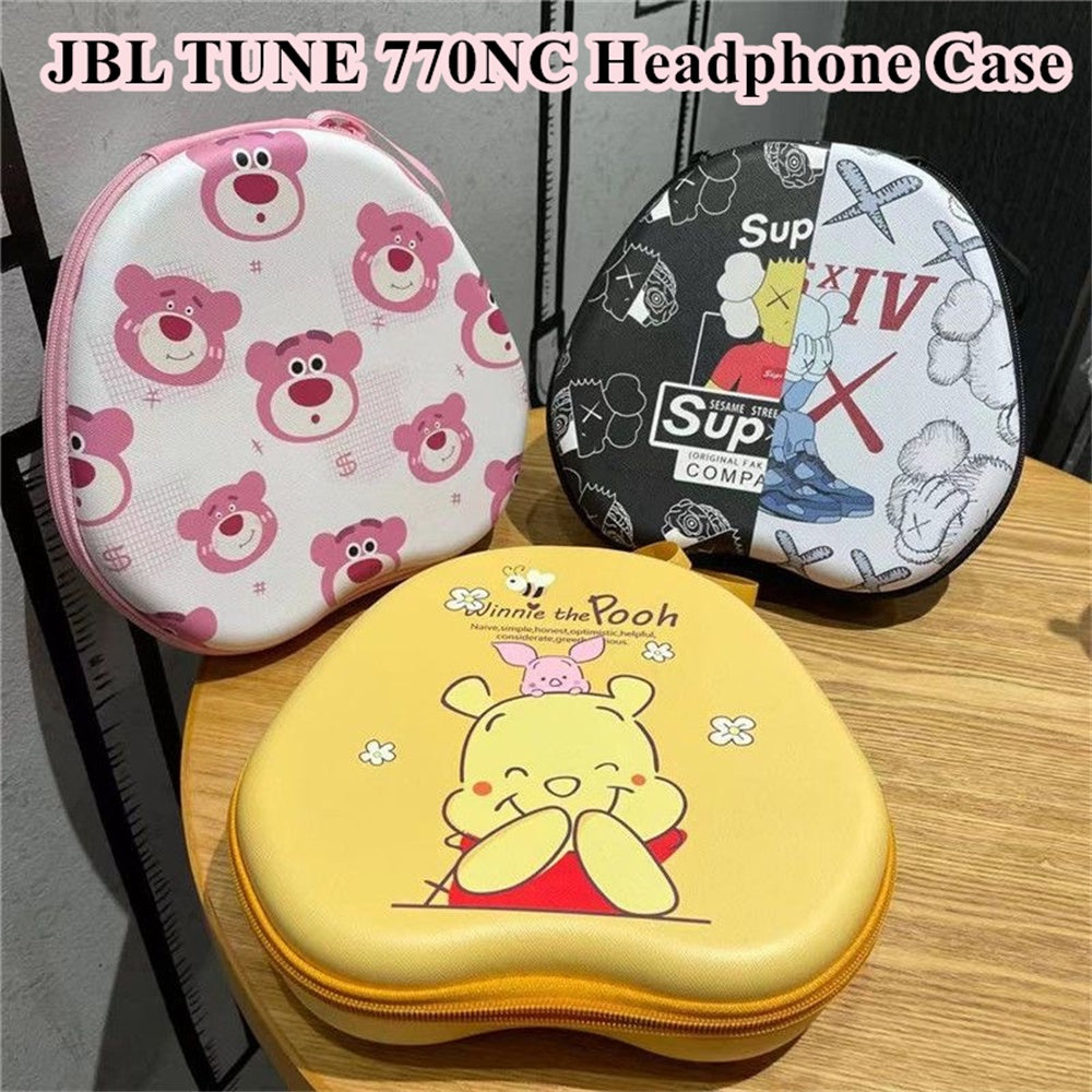 For JBL TUNE 770NC Headphone Case Cartoon Creative Patterns Headset Earpads Storage Bag Casing Box