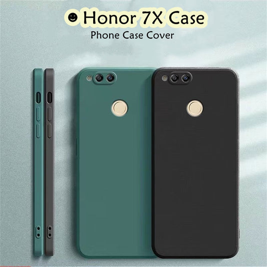 For Honor 7X Cover Drop and wear resistant Silicone Full Case Classic Simple Solid Color Phone Case Cover