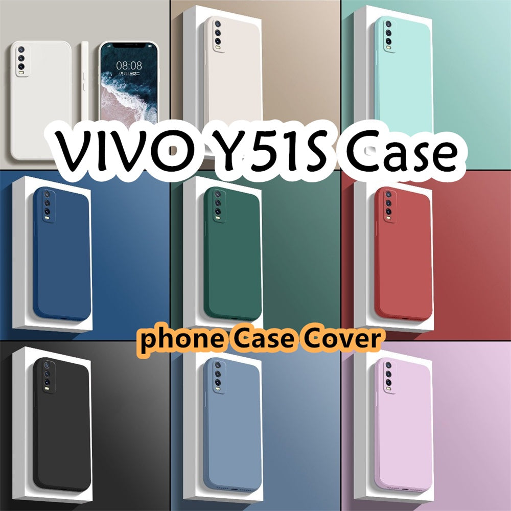 For VIVO Y51S Cover Drop and wear resistant Silicone Full Case Classic Simple Solid Color Phone Case Cover