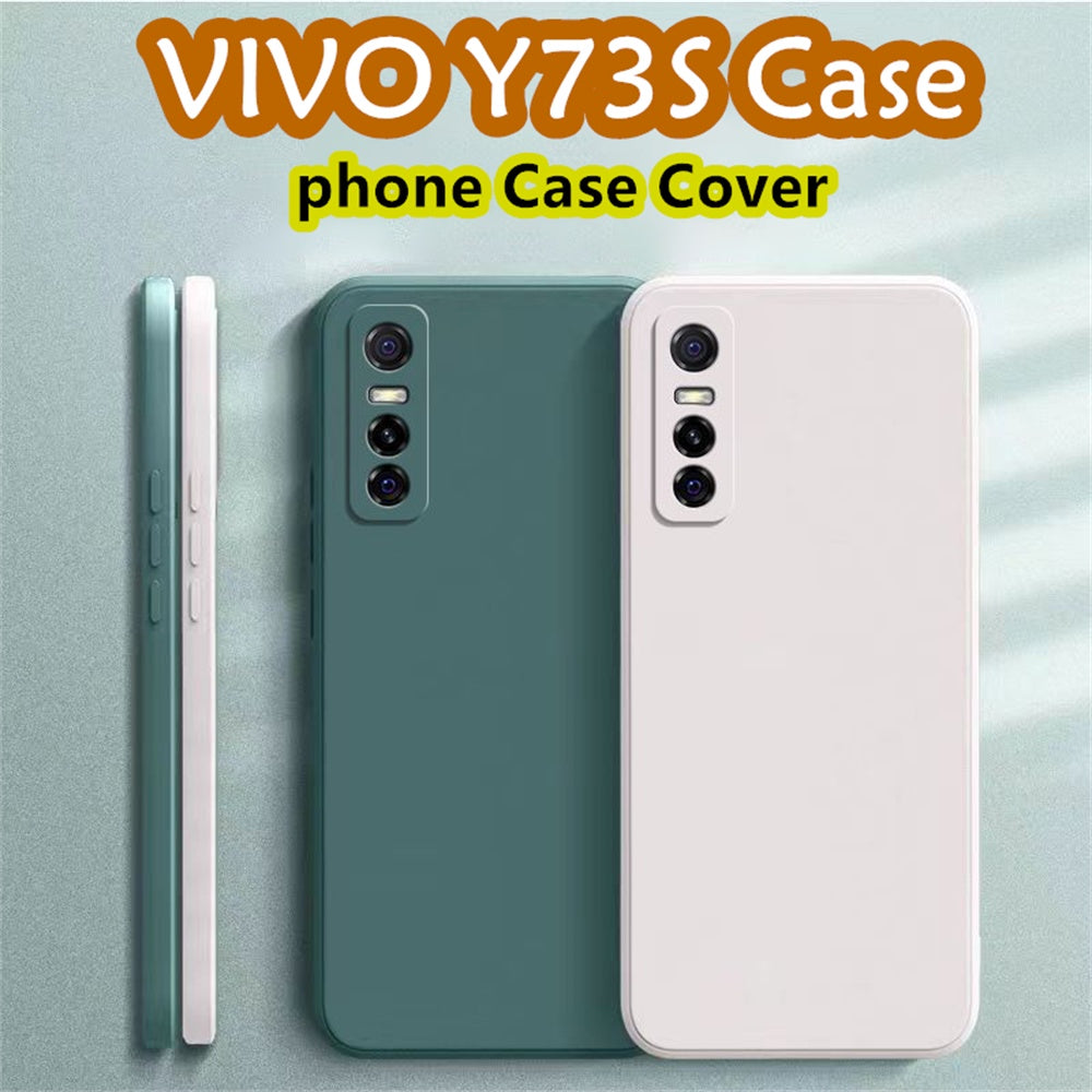 For VIVO Y73S Cover Drop and wear resistant Silicone Full Case Classic Simple Solid Color Phone Case Cover