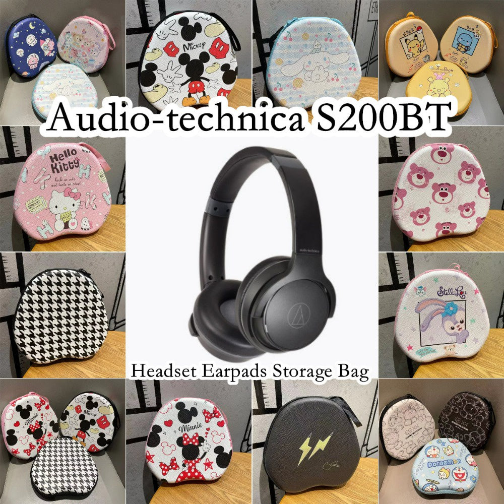 For Audio-technica S200BT Headphone Case Cartoon Creative Patterns Headset Earpads Storage Bag Casing Box