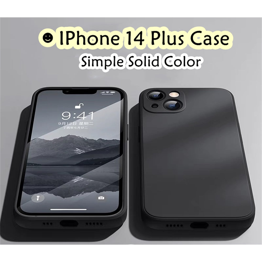 For IPhone 14 Plus Cover Drop and wear resistant Silicone Full Case Classic Simple Solid Color Phone Case Cover