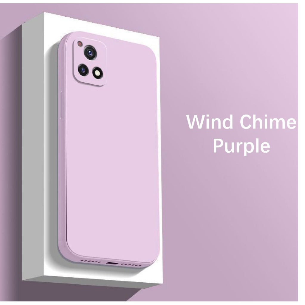 For VIVO Y54S Cover Drop and wear resistant Silicone Full Case Classic Simple Solid Color Phone Case Cover