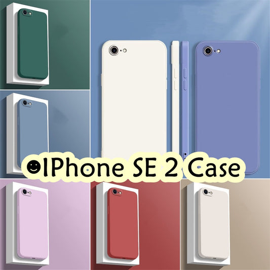 For IPhone SE 2 Cover Drop and wear resistant Silicone Full Case Classic Simple Solid Color Phone Case Cover