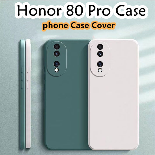 For Honor 80 Pro Cover Drop and wear resistant Silicone Full Case Classic Simple Solid Color Phone Case Cover