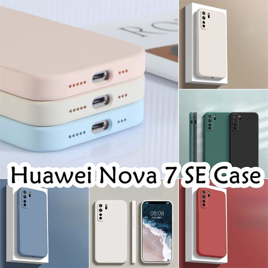 For Huawei Nova 7 SE Cover Drop and wear resistant Silicone Full Case Classic Simple Solid Color Phone Case Cover