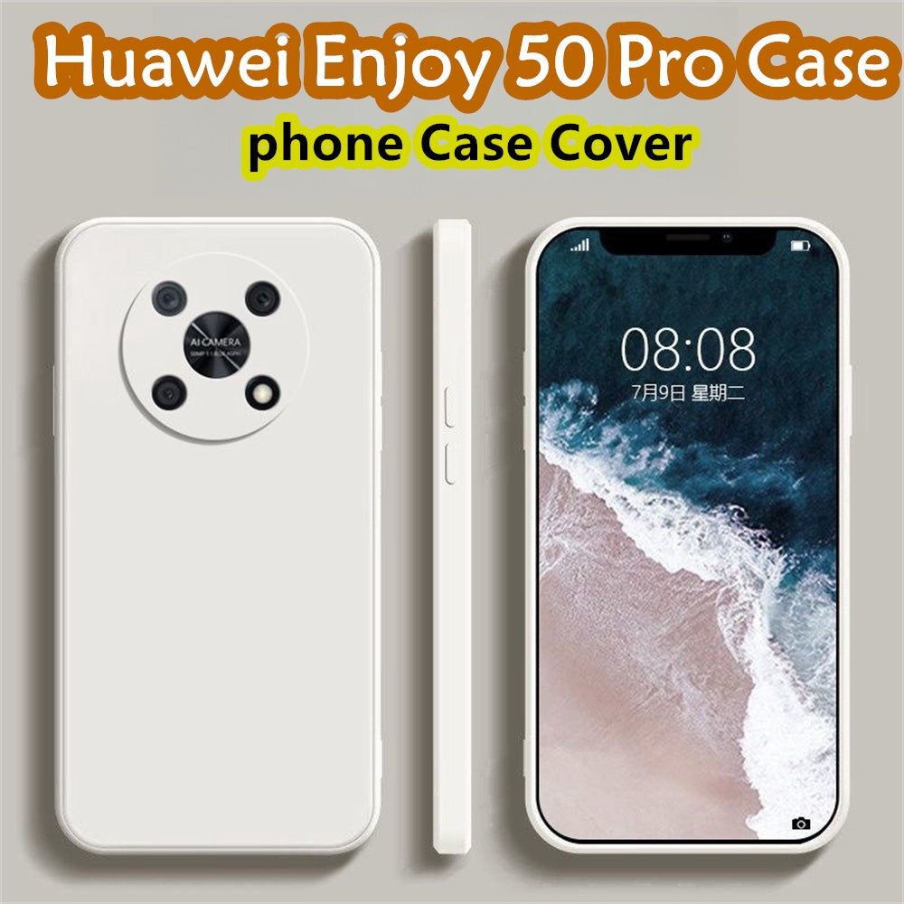 For Huawei Enjoy 50 Pro Cover Drop and wear resistant Silicone Full Case Classic Simple Solid Color Phone Case Cover