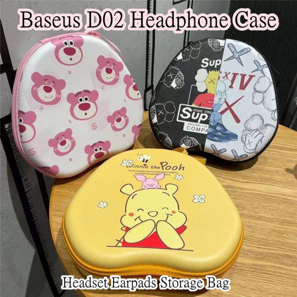 For Baseus D02 Headphone Case Cartoon Creative Patterns Headset Earpads Storage Bag Casing Box