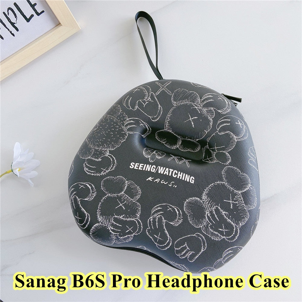For Sanag B6S Pro Headphone Case Cartoon Creative Patterns Headset Earpads Storage Bag Casing Box