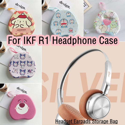 For IKF R1 Headphone Case Cartoon Creative Patterns Headset Earpads Storage Bag Casing Box