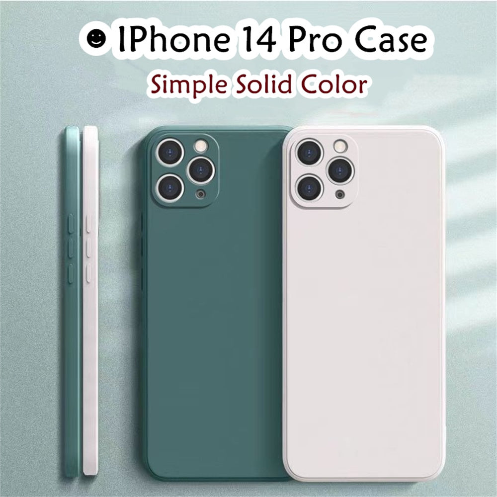 For IPhone 14 Pro Cover Drop and wear resistant Silicone Full Case Classic Simple Solid Color Phone Case Cover