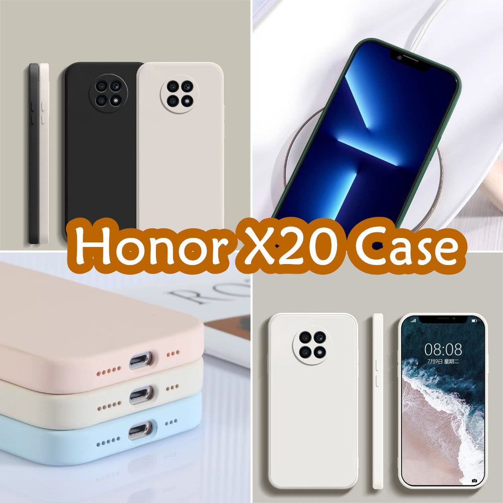 For Honor X20 Cover Drop and wear resistant Silicone Full Case Classic Simple Solid Color Phone Case Cover
