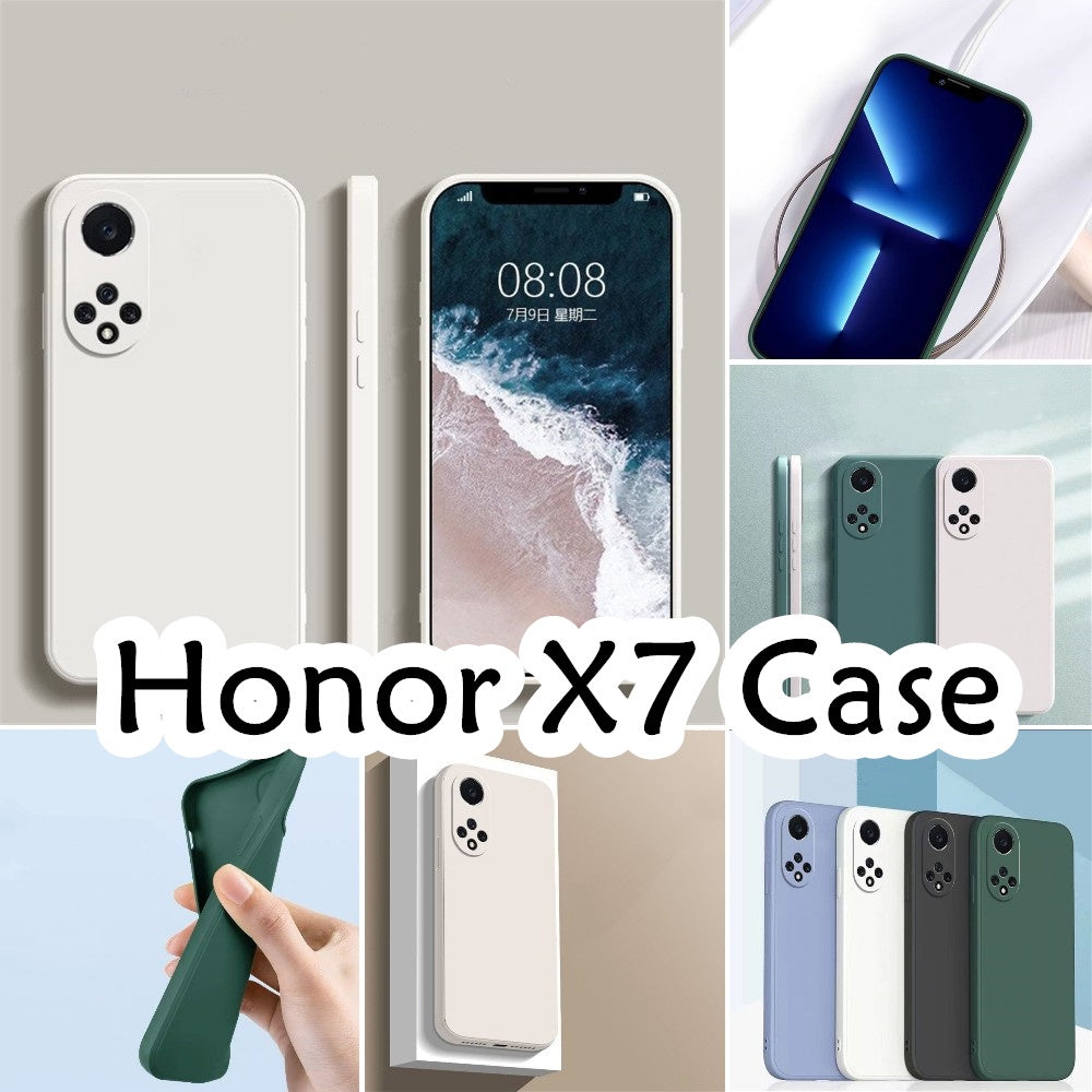 For Honor X7 Cover Drop and wear resistant Silicone Full Case Classic Simple Solid Color Phone Case Cover