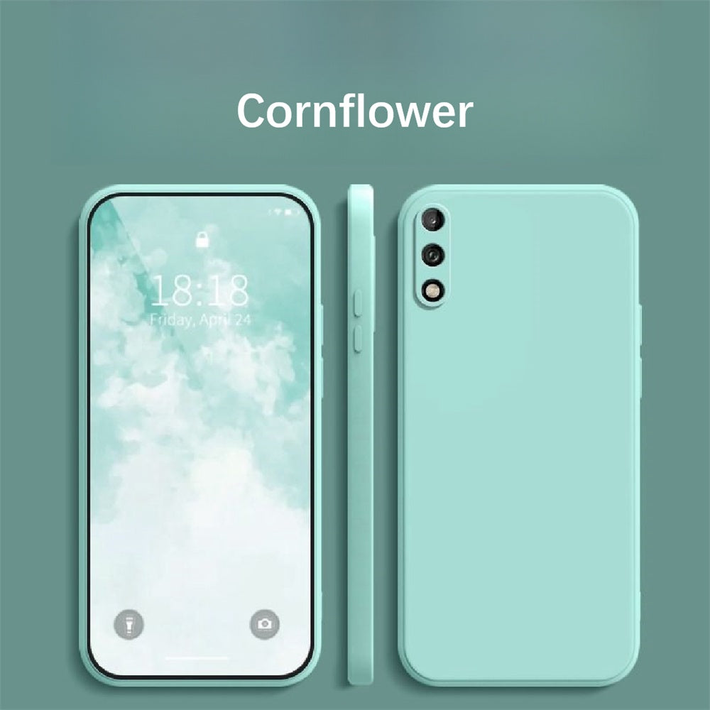 For Huawei Enjoy 10 Cover Drop and wear resistant Silicone Full Case Classic Simple Solid Color Phone Case Cover