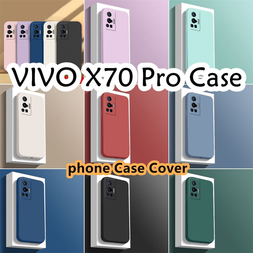 For VIVO X70 Pro Cover Drop and wear resistant Silicone Full Case Classic Simple Solid Color Phone Case Cover