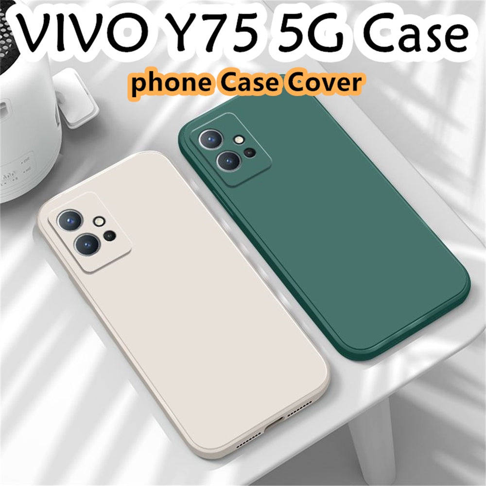 For VIVO Y75 5G Cover Drop and wear resistant Silicone Full Case Classic Simple Solid Color Phone Case Cover