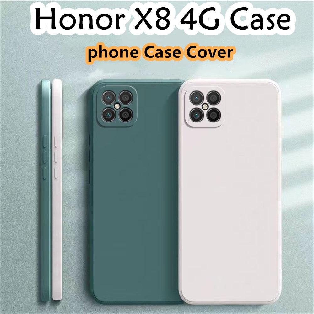 For Honor X8 4G Cover Drop and wear resistant Silicone Full Case Classic Simple Solid Color Phone Case Cover
