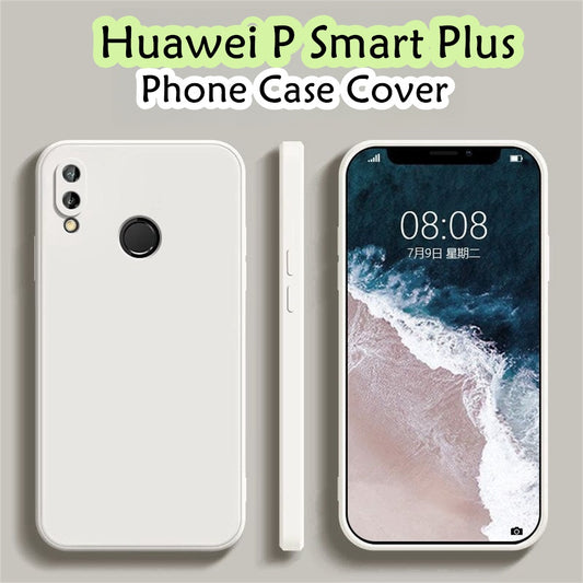 For Huawei P Smart Plus Cover Drop and wear resistant Silicone Full Case Classic Simple Solid Color Phone Case Cover