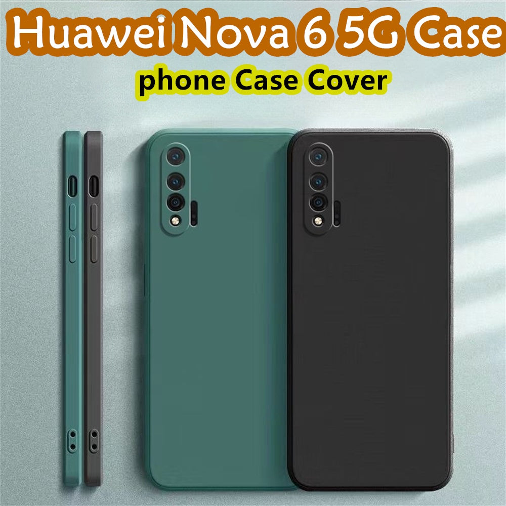 For Huawei Nova 6 5G Cover Drop and wear resistant Silicone Full Case Classic Simple Solid Color Phone Case Cover