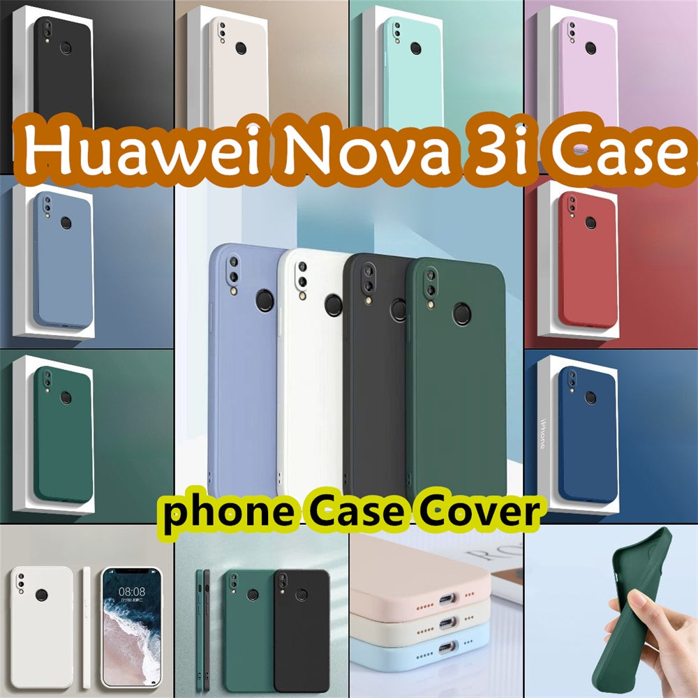 For Huawei Nova 3i Cover Drop and wear resistant Silicone Full Case Classic Simple Solid Color Phone Case Cover