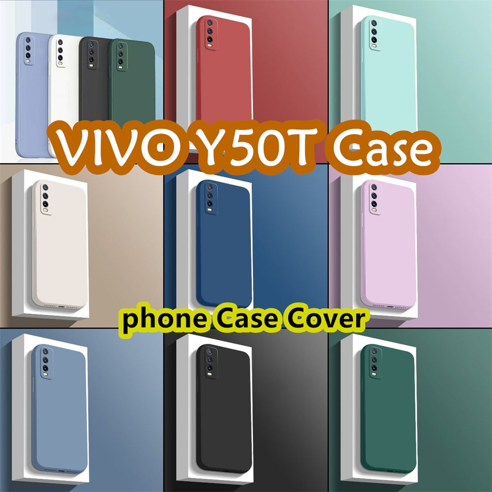 For VIVO Y50T Cover Drop and wear resistant Silicone Full Case Classic Simple Solid Color Phone Case Cover