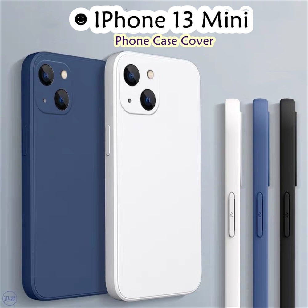 For IPhone 13 Mini Cover Drop and wear resistant Silicone Full Case Classic Simple Solid Color Phone Case Cover
