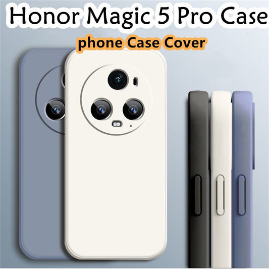 For Honor Magic 5 Pro Cover Drop and wear resistant Silicone Full Case Classic Simple Solid Color Phone Case Cover