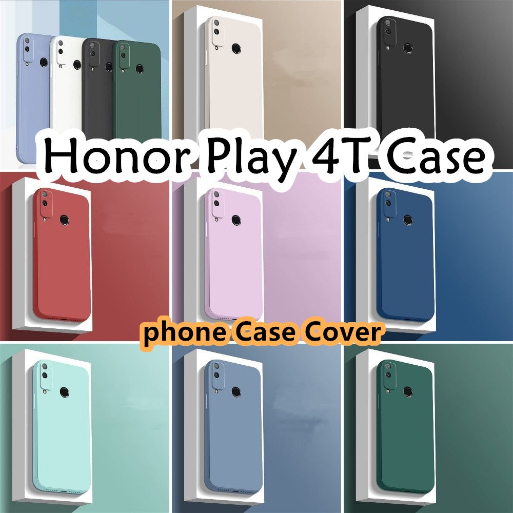 For Honor Play 4T Cover Drop and wear resistant Silicone Full Case Classic Simple Solid Color Phone Case Cover