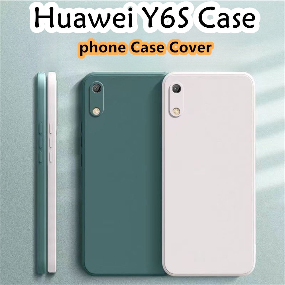 For Huawei Y6S Cover Drop and wear resistant Silicone Full Case Classic Simple Solid Color Phone Case Cover