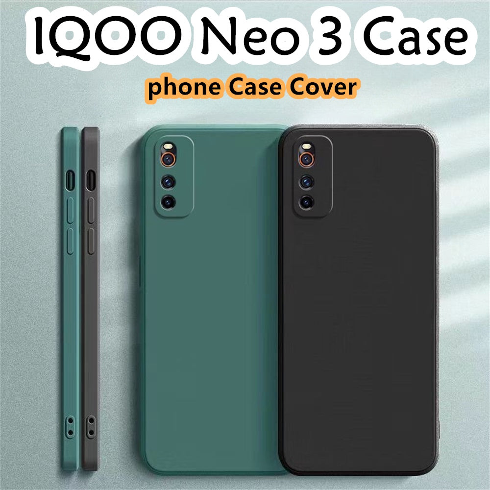 For IQOO Neo 3 Cover Drop and wear resistant Silicone Full Case Classic Simple Solid Color Phone Case Cover