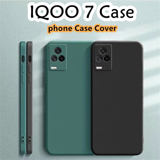 For IQOO 7 Cover Drop and wear resistant Silicone Full Case Classic Simple Solid Color Phone Case Cover