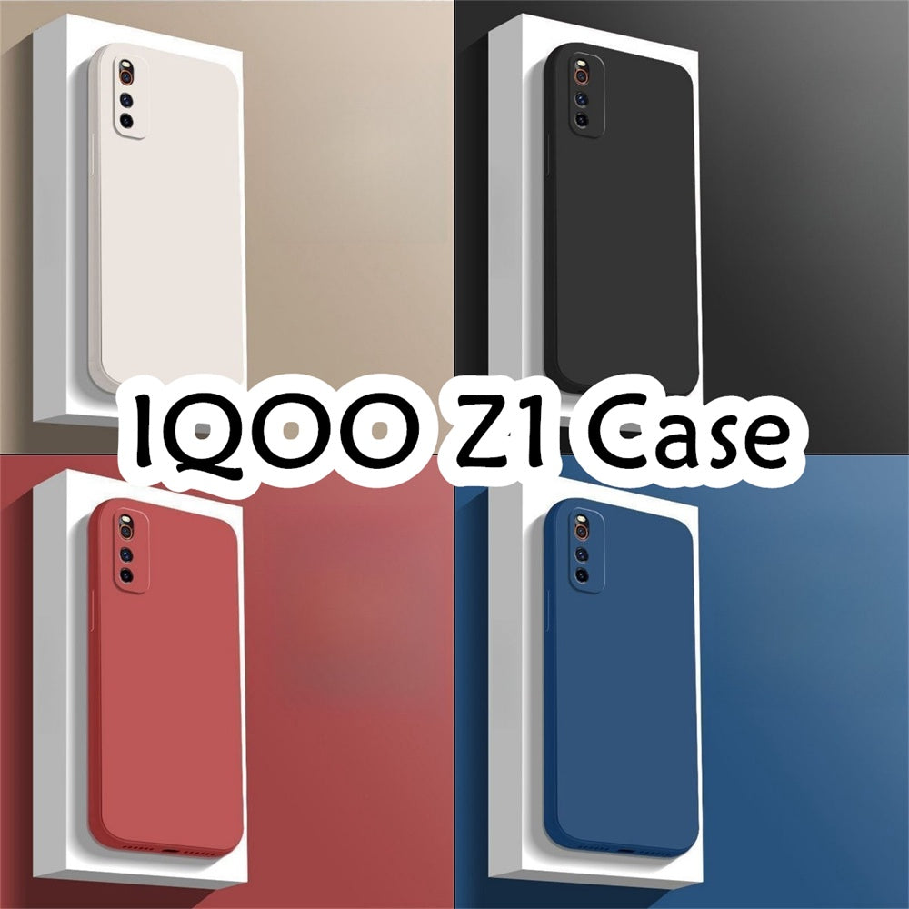 For IQOO Z1 Cover Drop and wear resistant Silicone Full Case Classic Simple Solid Color Phone Case Cover
