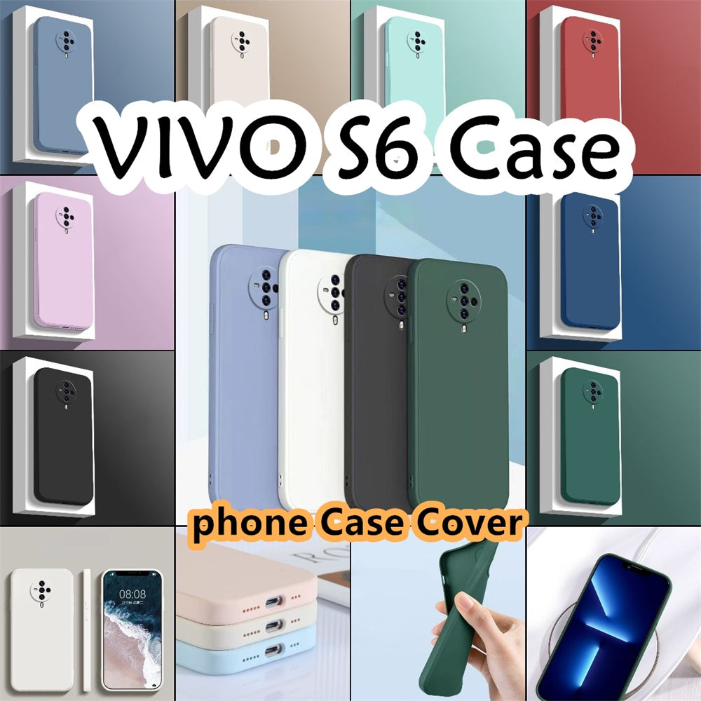 For VIVO S6 Cover Drop and wear resistant Silicone Full Case Classic Simple Solid Color Phone Case Cover