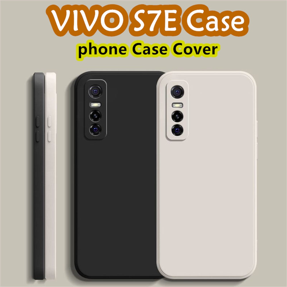 For VIVO S7E Cover Drop and wear resistant Silicone Full Case Classic Simple Solid Color Phone Case Cover