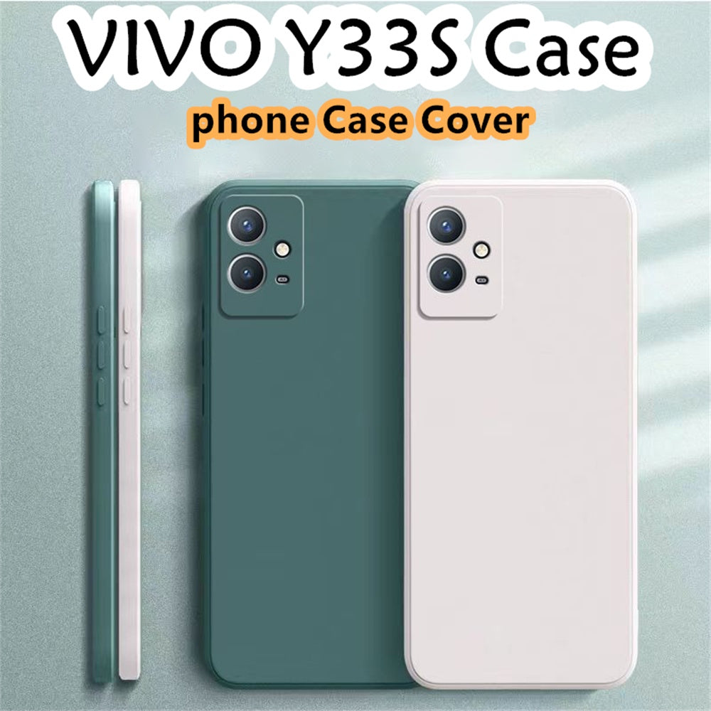 For VIVO Y33S Cover Drop and wear resistant Silicone Full Case Classic Simple Solid Color Phone Case Cover