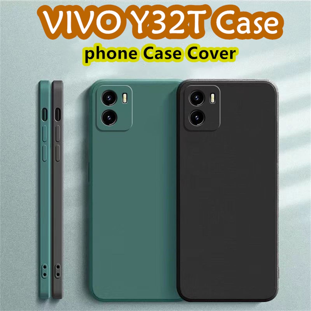 For VIVO Y32T Cover Drop and wear resistant Silicone Full Case Classic Simple Solid Color Phone Case Cover