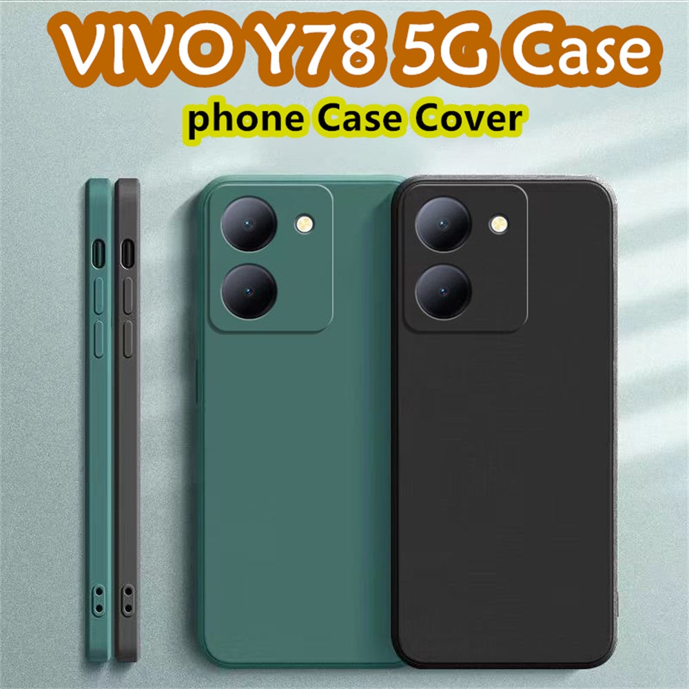For VIVO Y78 5G Cover Drop and wear resistant Silicone Full Case Classic Simple Solid Color Phone Case Cover