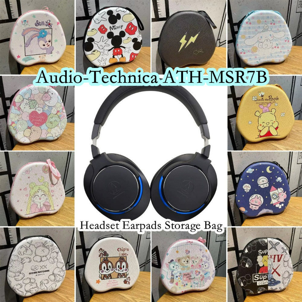 For Audio-technica ATH-MSR7B Headphone Case Cartoon Creative Patterns Headset Earpads Storage Bag Casing Box