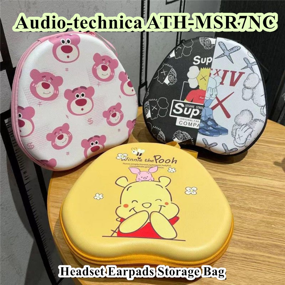 For Audio-technica ATH-MSR7NC Headphone Case Cartoon Creative Patterns Headset Earpads Storage Bag Casing Box