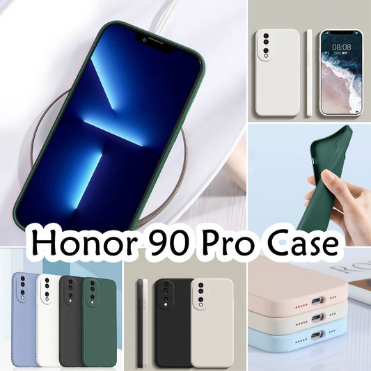 For Honor 90 Pro Cover Drop and wear resistant Silicone Full Case Classic Simple Solid Color Phone Case Cover