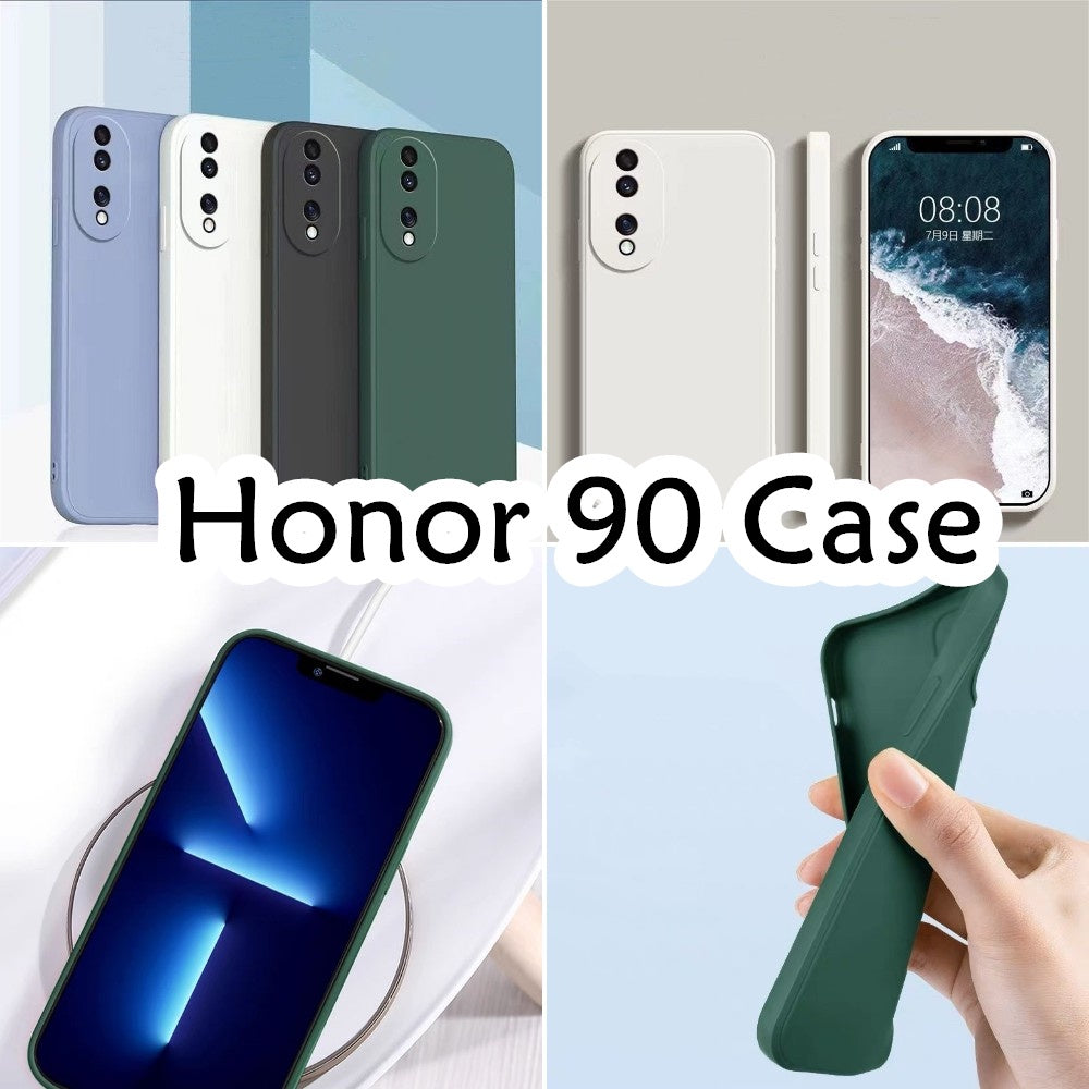 For Honor 90 Cover Drop and wear resistant Silicone Full Case Classic Simple Solid Color Phone Case Cover