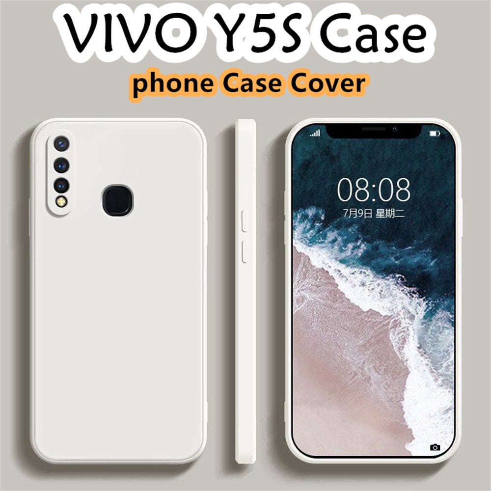 For VIVO Y5S Cover Drop and wear resistant Silicone Full Case Classic Simple Solid Color Phone Case Cover