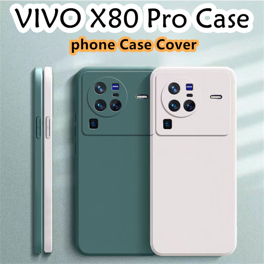 For VIVO X80 Pro Cover Drop and wear resistant Silicone Full Case Classic Simple Solid Color Phone Case Cover